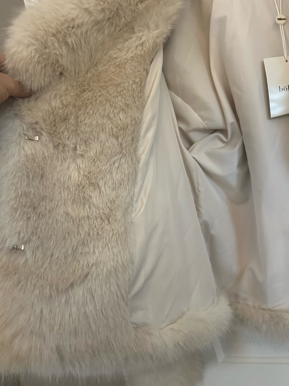 bohme Jordan Cream Plush Faux Fur Jacket - Picture 11 of 11